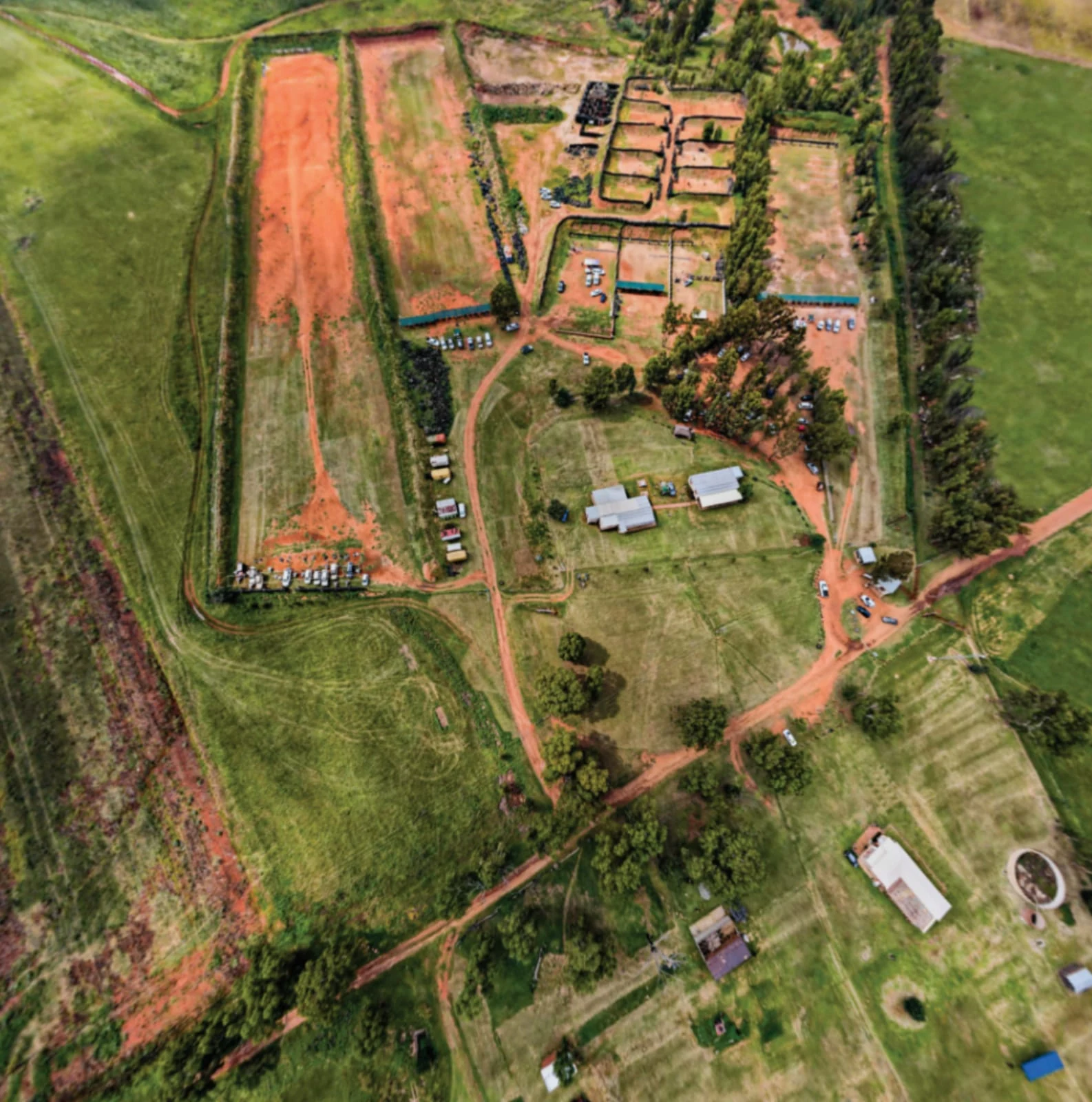 Aerial view of the facilities at Rooikraal Shooting Range